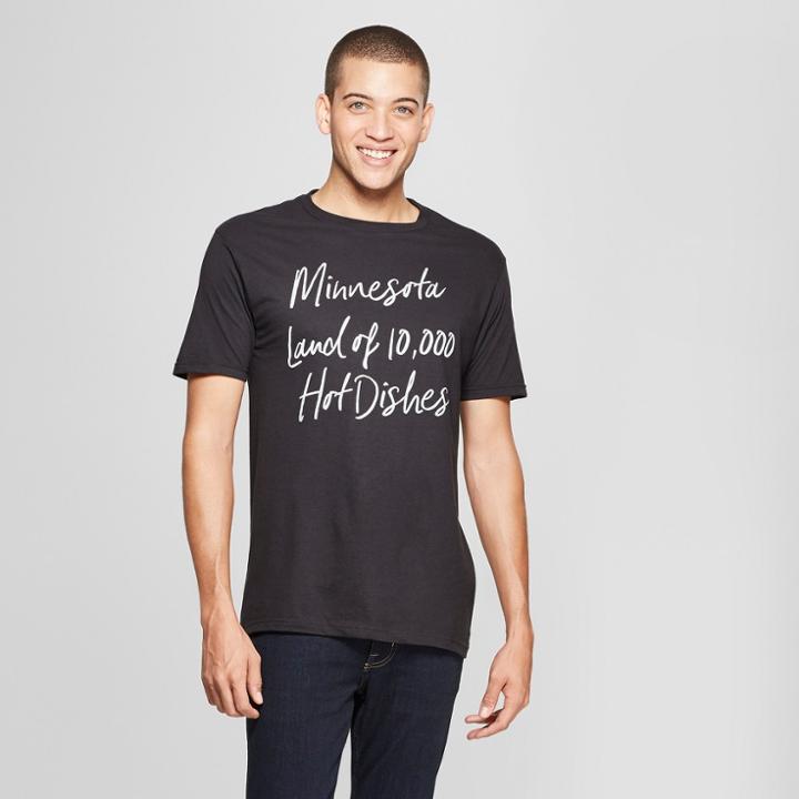 Men's Short Sleeve Minnesota Land Of 10,000 Hot Dishes Graphic T-shirt - Awake Black