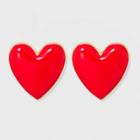 Target Sugarfix By Baublebar Enamel Heart Stud Earrings - Red, Women's