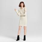 Women's Cage Shoulder Cable Sweater Dress - Nitrogen White