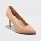 Women's Gemma Wide Width Pointed Toe Nude Pumps - A New Day Pecan 5.5w,