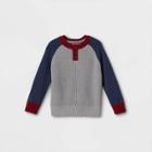 Toddler Boys' Knit Henley Pullover Sweater - Cat & Jack Gray/navy