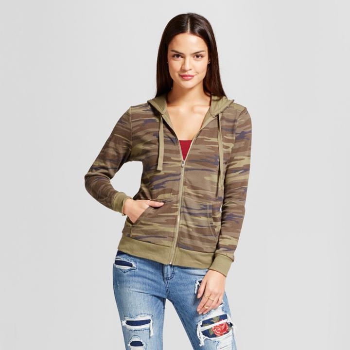Women's Zip Graphic Hoodie - Grayson Threads (juniors') Camo Green