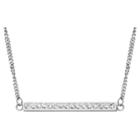 Inox Jewelry Women's Steel Art Stainless Steel And Crystal Bar Pendant With Chain