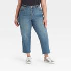 Women's Plus Size Super-high Rise Vintage Cropped Straight Jeans - Universal Thread Medium Blue