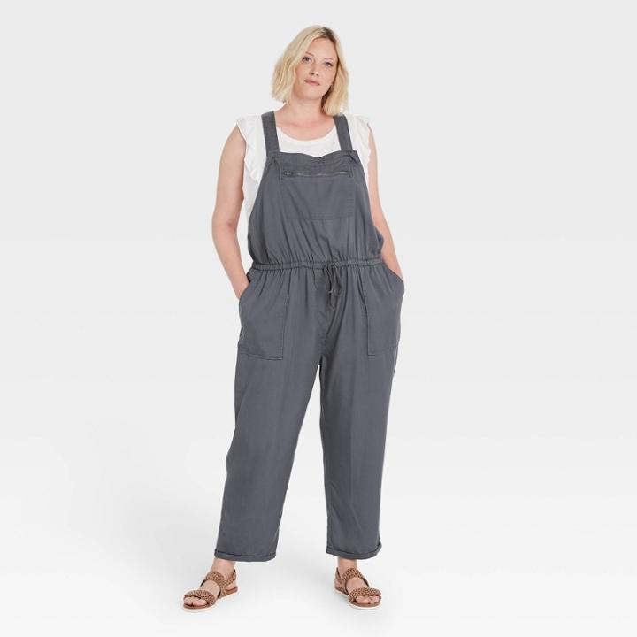 Women's Plus Size Sleeveless Jumpsuit - Knox Rose Gray