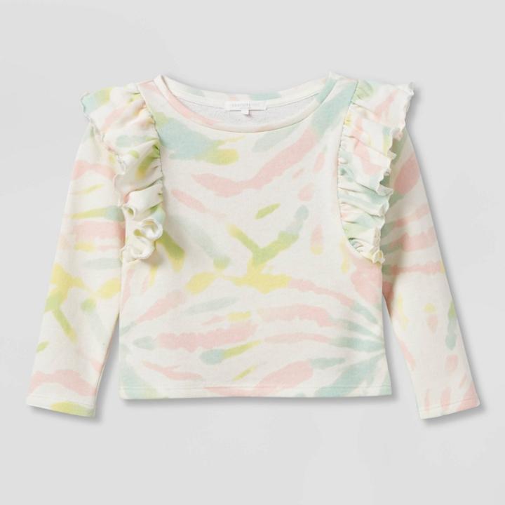 Grayson Mini Toddler Girls' Tie-dye Long Sleeve Ruffle Top