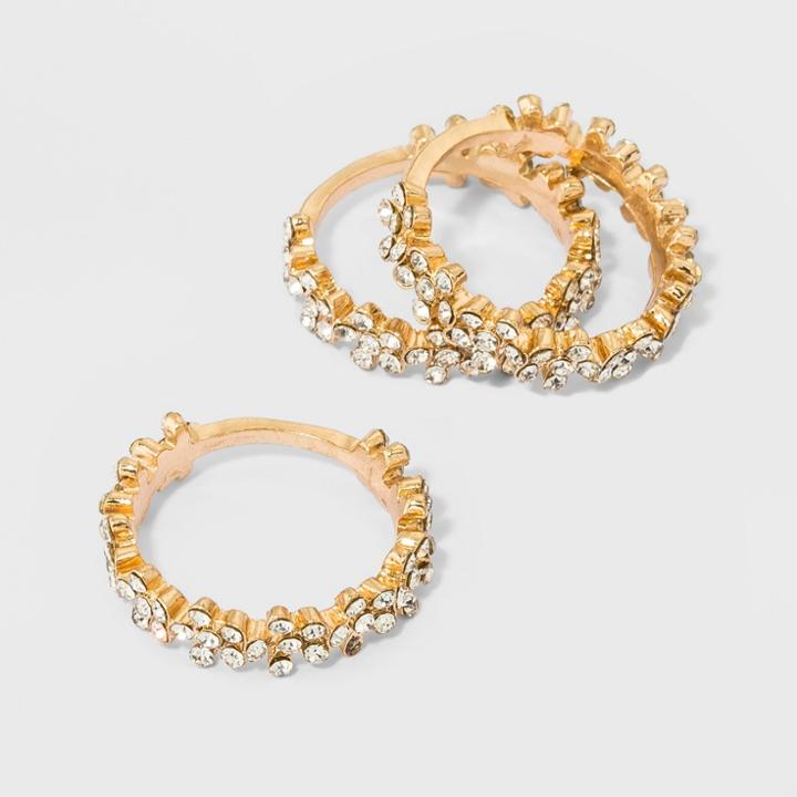 Crystal Floral Bands 3pc - A New Day Gold,