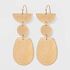 Worn Gold With Cubic Zirconia Drop Earrings - Universal Thread Gold