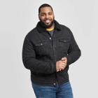 Men's Big & Tall Shepra Lined Denim Trucker Jacket - Goodfellow & Co Black