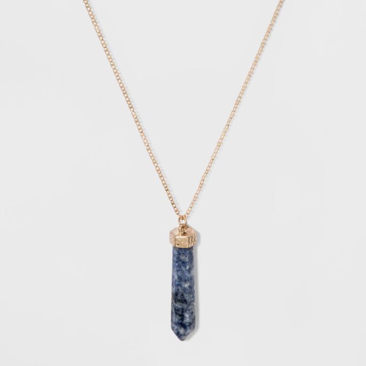 Pendant With Stone Shard Necklace - Universal Thread Blue, Women's