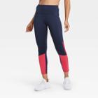 Women's Sculpted High-rise Colorblock 7/8 Leggings 24 - All In Motion Navy/red S, Women's, Size: Small, Blue/red