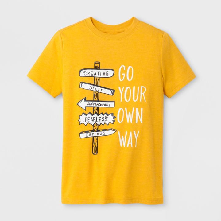 Boys' Short Sleeve Go Your Own Way Graphic T-shirt - Cat & Jack Yellow