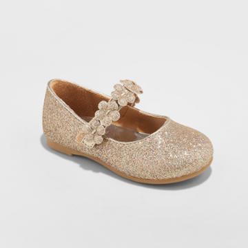 Toddler Girls' Flowers By Nina Moriah Glitter Mary Jane Heel - Rose Gold