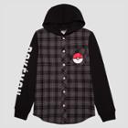 Boys' Long Sleeve Pokemon Button-down T-shirt - Black M,