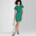 Women's Short Sleeve Cut Out Detail Knit Bodycon Dress - Wild Fable Dark Teal Green