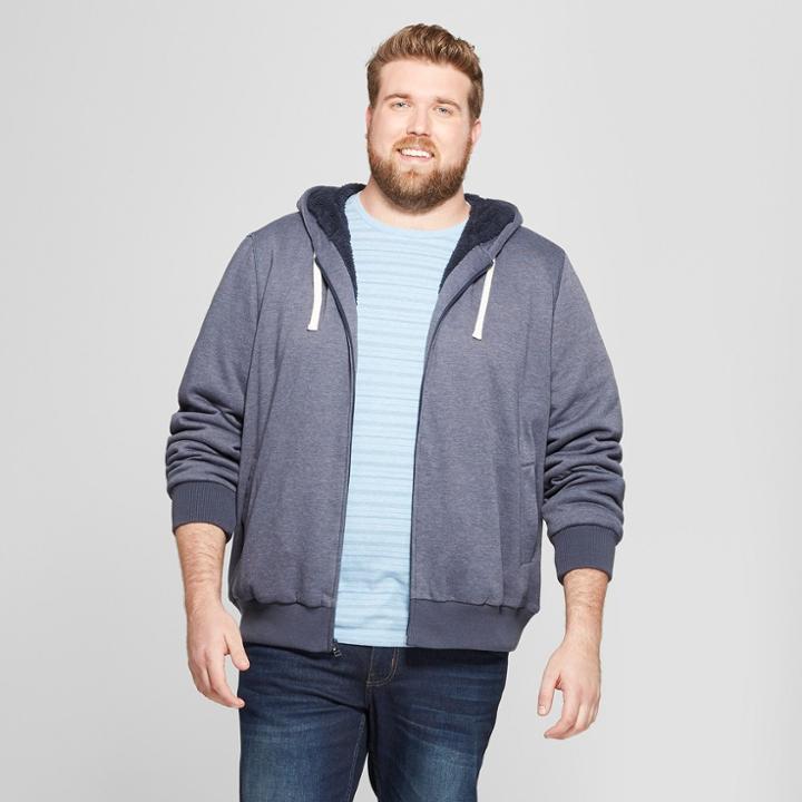 Target Men's Big & Tall Sherpa Fleece Jacket - Goodfellow & Co Geneva Blue