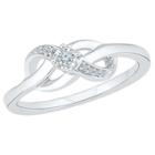 Target 1/20 Ct.t.w Round White Diamond Knot Promise Ring In Sterling Silver (5.50), Women's,