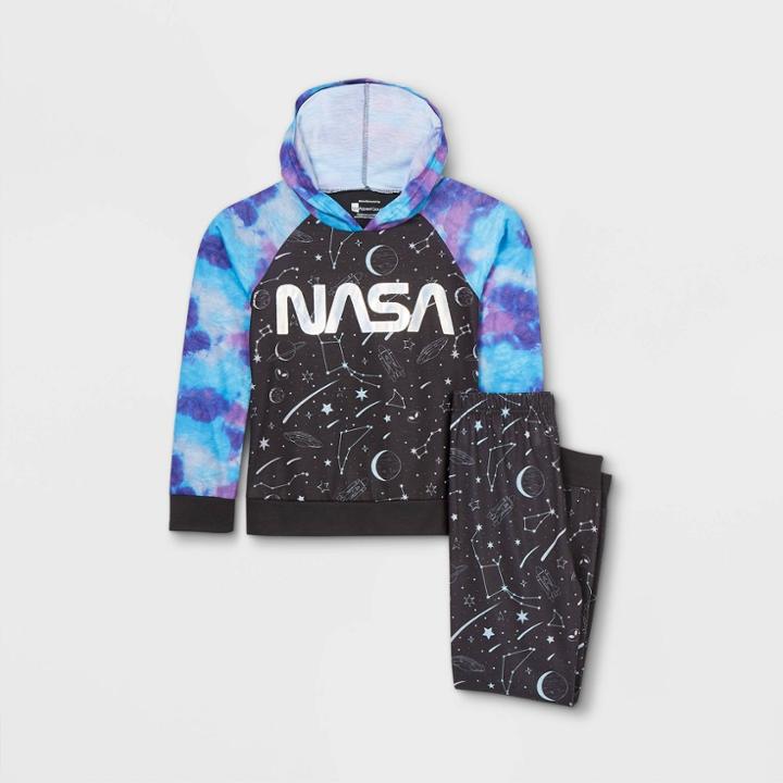Girls' Nasa 2pc Hooded Pajama