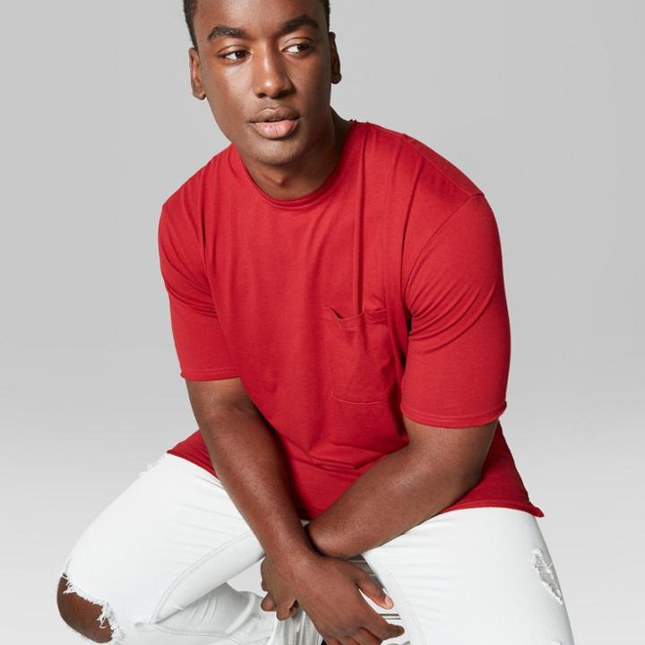 Men's Big & Tall Short Sleeve Long Line T-shirt - Original Use Majesty Red