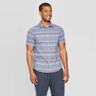 Men's Jacquard Short Sleeve Novelty Button-down Shirt - Goodfellow & Co Navy Voyage