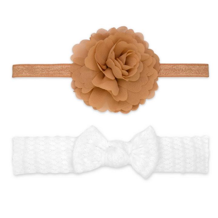 Carter's Just One You Baby Girls' 2pk Multi Headwrap Set - White/brown
