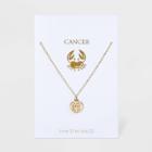 No Brand Cancer Charm Necklace - Gold