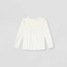 Oshkosh B'gosh Toddler Girls' Eyelet Long Sleeve T-shirt - Cream