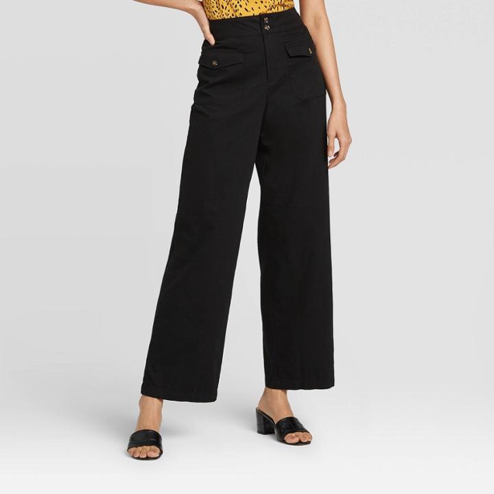 Women's Mid-rise Relaxed Trouser - Who What Wear Black