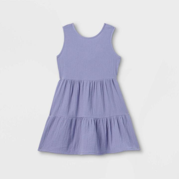 Girls' Gauze Sleeveless Dress - Cat & Jack Violet Xl