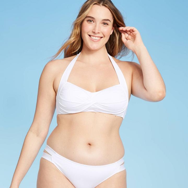 Women's Twist Halter Bikini Top - Kona Sol White