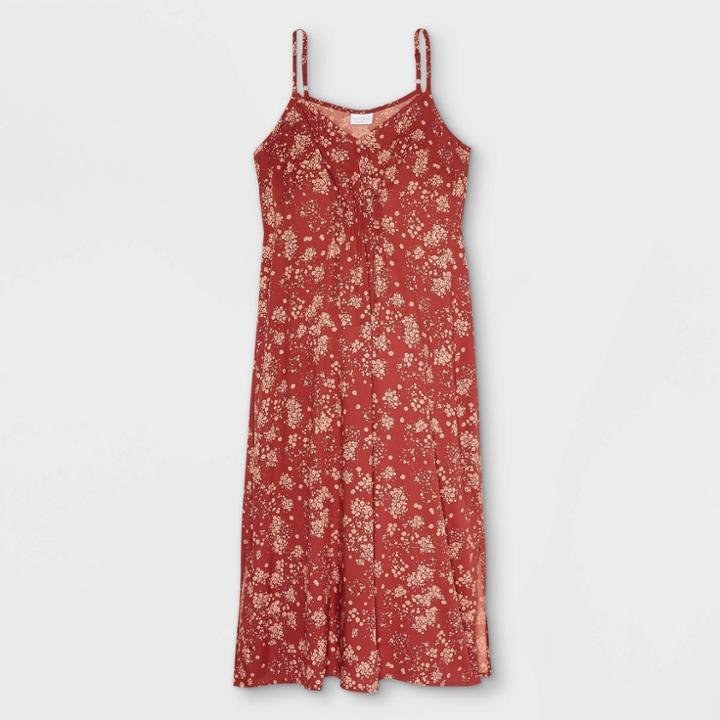 Slip Maternity Dress - Isabel Maternity By Ingrid & Isabel Dark Red Floral Print