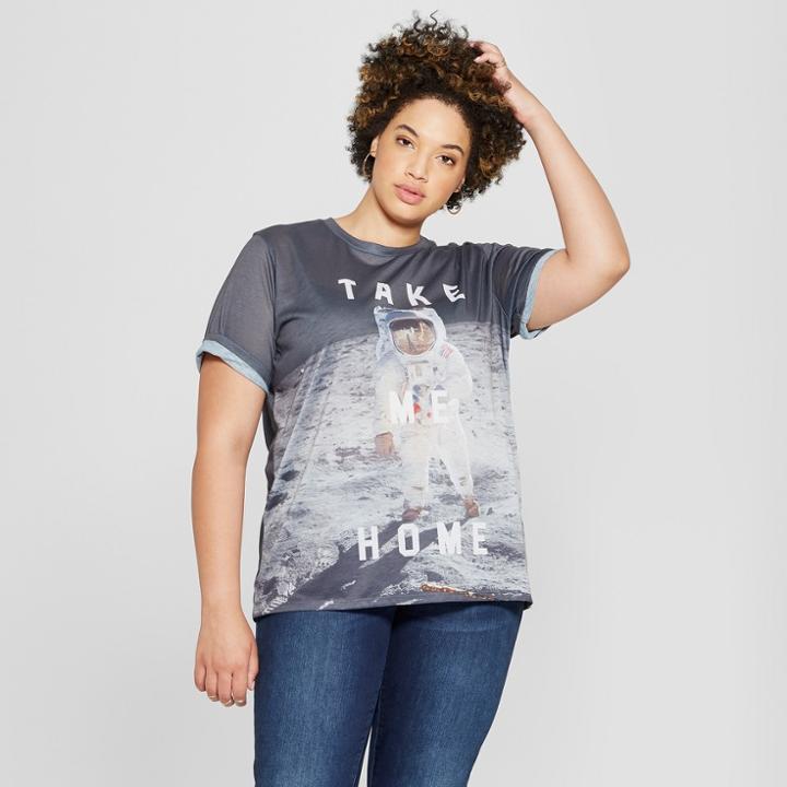 Women's Plus Size Short Sleeve Take Me Home Graphic T-shirt - Mighty Fine (juniors') Gray