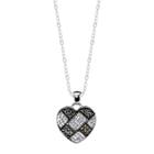 Target Silver Plated Marcasite And Crystal Heart Pendant - 18.6, Women's, Silver/metallic