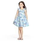 Girls' Island Scene Sleeveless Scoop Neck Ruffle Dress - Blue Xl - Vineyard Vines For Target,