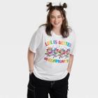Threadless Pride Adult Plus Size Life Is Better Short Sleeve T-shirt - White