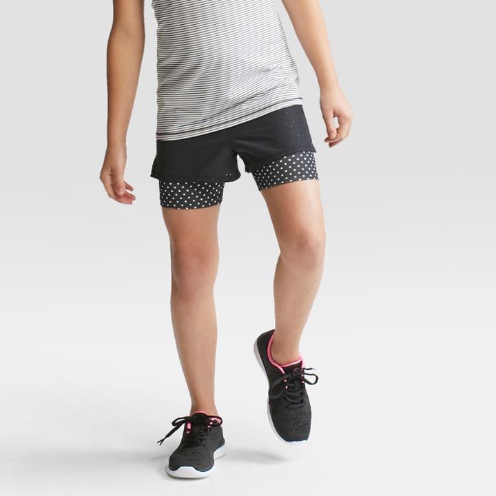 Girls' 2-in-1 Printed Shorts - C9 Champion Black