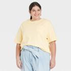 Women's Plus Size Short Sleeve T-shirt - A New Day Yellow