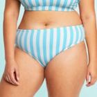 Women's Plus Size Striped Bikini Bottom - Stoney Clover Lane X Target Blue