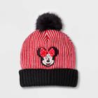 Girls' Disney Minnie Mouse Beanie - Red One Size, Girl's, Black