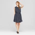 Women's Striped Short Sleeve Shirt Dress - Universal Thread Navy S, Size: