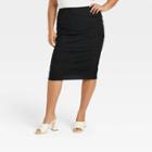 Women's Plus Size Mesh Pencil Skirt - Ava & Viv Black X