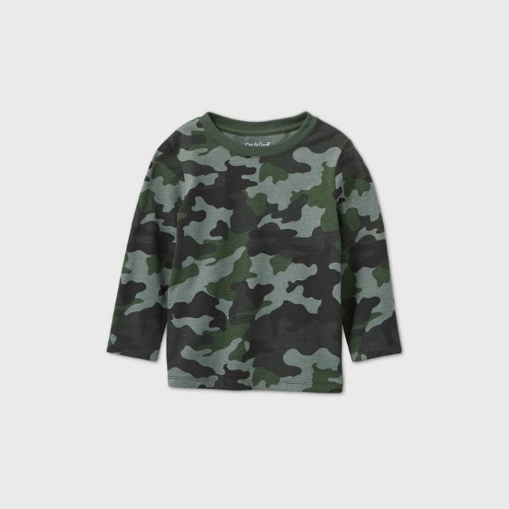 Toddler Boys' Long Sleeve Crew Neck T-shirt - Cat & Jack Camouflage