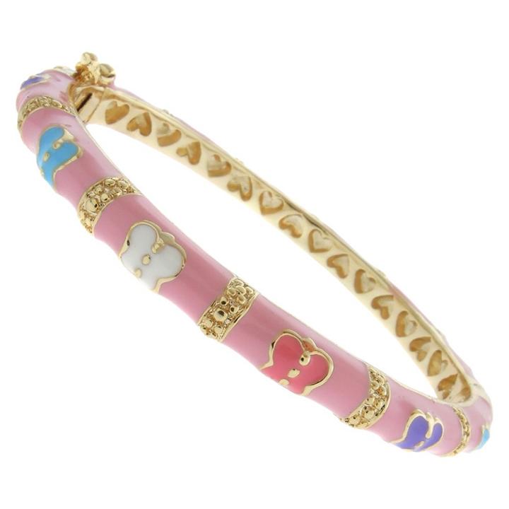 Target Ellen 18k Gold Overlay Enamel Butterfly Design Bangle - Pink, Girl's