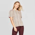 Women's Snake Print Short Sleeve Scoop Neck T-shirt - A New Day Brown