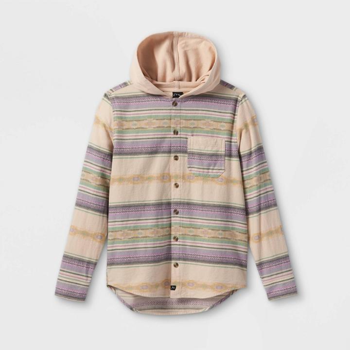 Boys' Flannel Long Sleeve Button-down Shirt - Art Class Cream