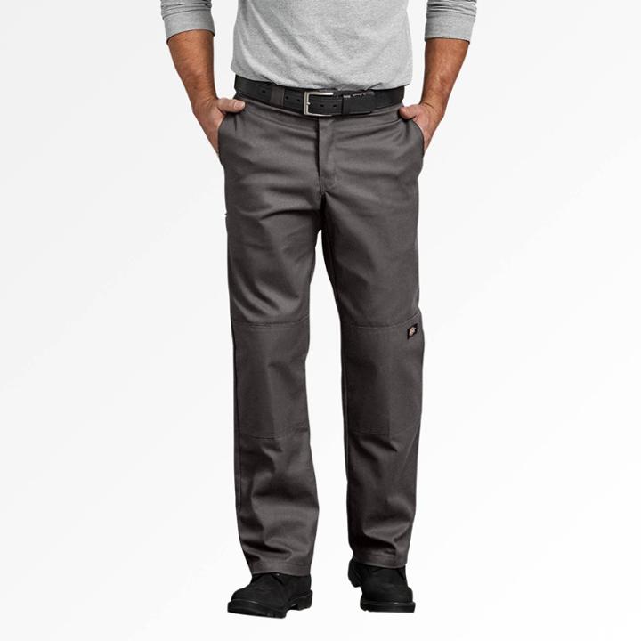 Dickies Men's Relaxed Fit Straight Double Knee Pants - Gray