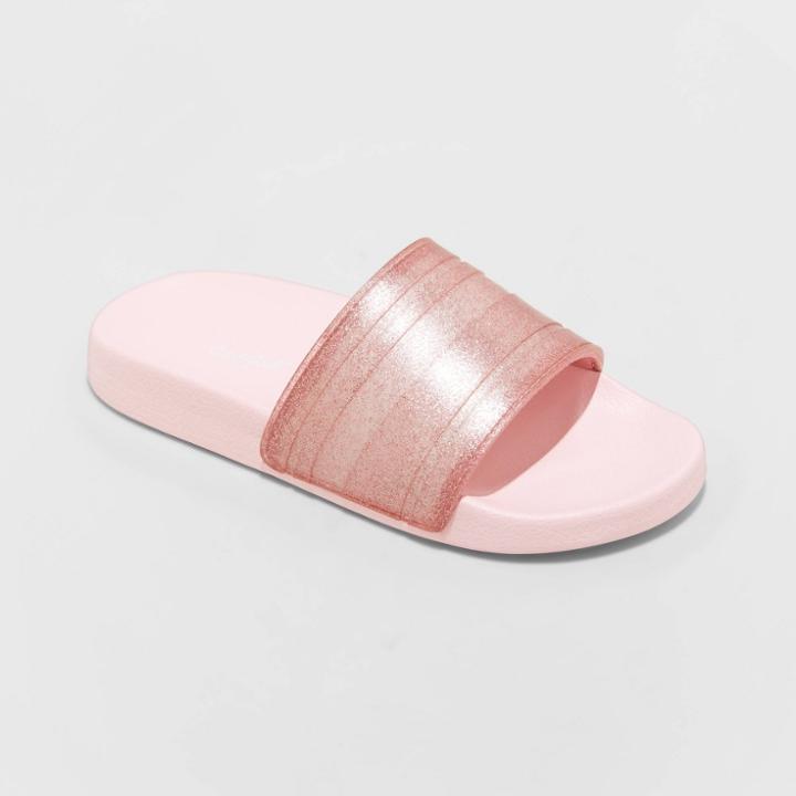 Girls' Nikko Glitter Slide Sandals - Cat & Jack Blush