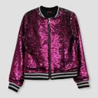 Girls' Nickelodeon Jojo's Closet Flip Sequin Bomber Jacket - Pink