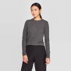 Women's Essential Long Sleeve Ribbed Crewneck T-shirt - Prologue Black