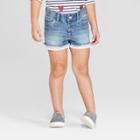Toddler Girls' Eyelet Trim Release Hem Jean Shorts - Cat & Jack Blue